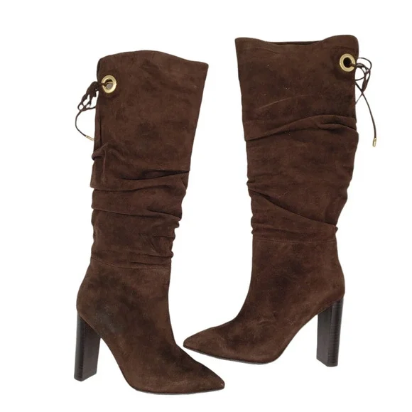 PAIGE Brown Heeled Boots - Picture 2 of 11